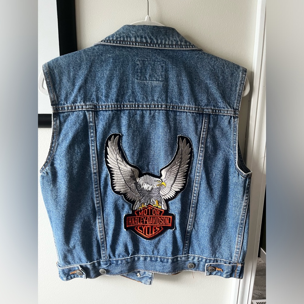 Vintage Harley Davidson Denim Vest